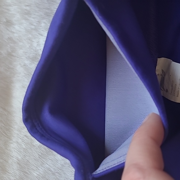 Fabletics Powerhold Purple Colorblock Mesh Panel Athletic Athleisure Leggings - Picture 6 of 12